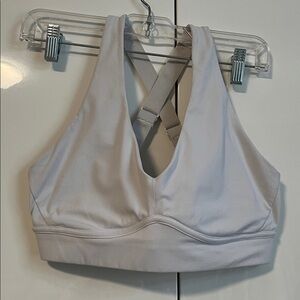 Fabletics White High Impact Padded Sports Bra, Size L